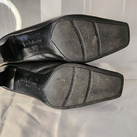 Vintage LIZ CLAIRBORNE Margarete Black Boot Flex Slides 6.5 - Picture 6 of 8